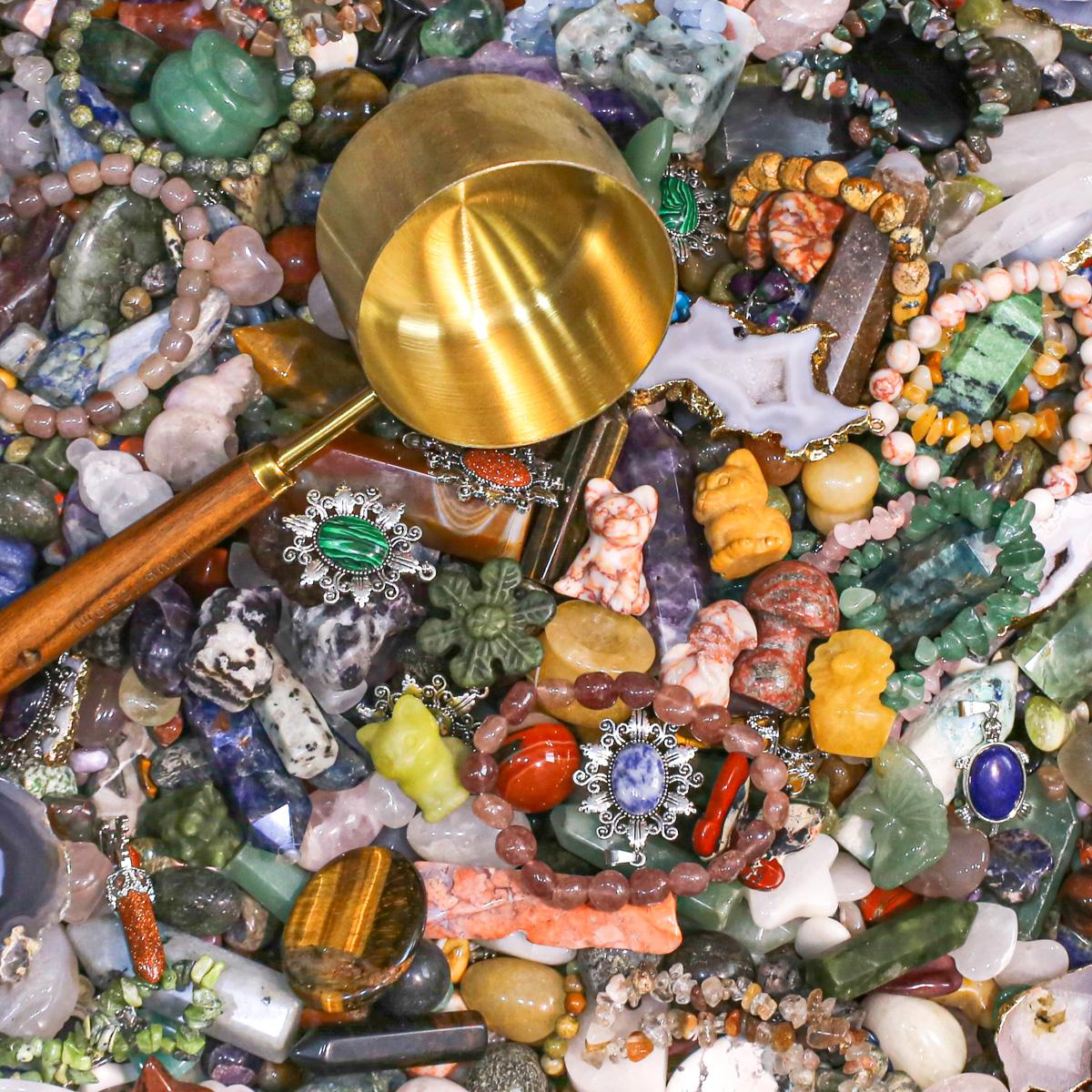 【SG Live】Higher Crystal Carving Confetti Set Crystal Scoop ( Towers, spheres, carvings,bracelets, pendants,tumbles, chips )